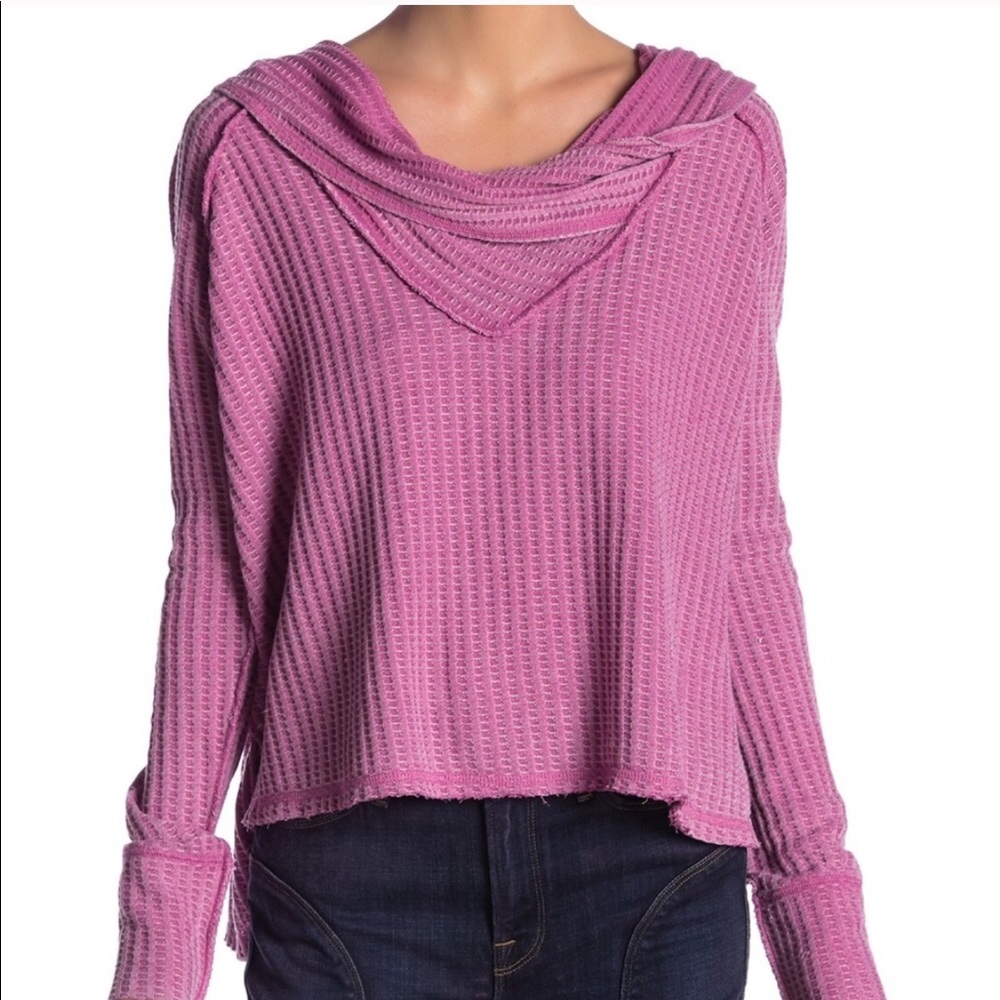 Free People Wildcat Cowlneck Thermal In Rose - Picture 2 of 8